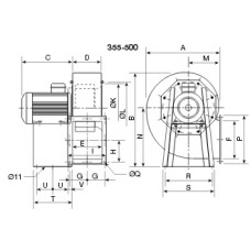 CHMT/4- 400/165-4 Ventilator centrifugal 400 grd